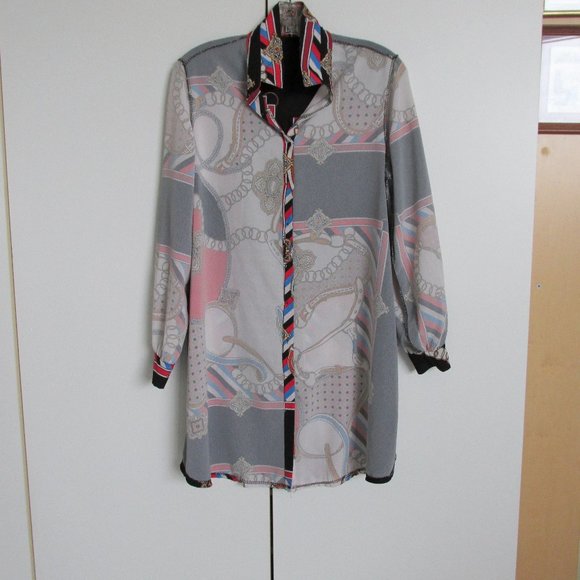 Mira & Co Italy Long-Sleeve Oversized Polyester Jersey A-line Tunic Size S - Picture 5 of 6